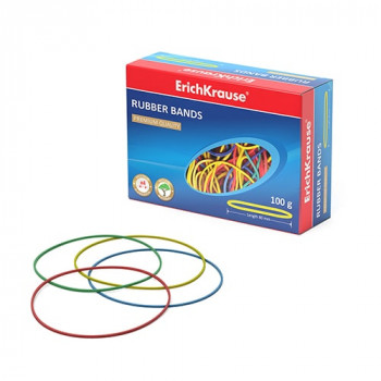Rubber bands ErichKrause®, 80 mm, coloured (box 100 g)
